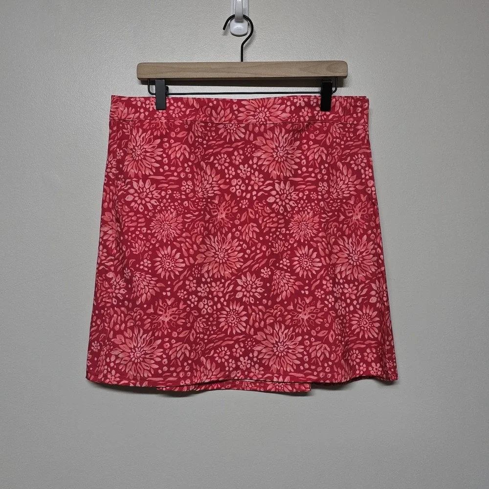 Ripskirt Dahlia Teaberry Wrap Cover Up Skirt Side Pockets EUC Sz L Beach Resort